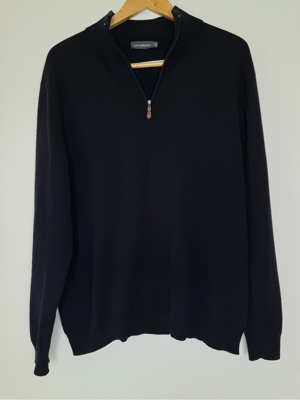 Pure Cashmere Navy Pullover 1/4 zip Sweater